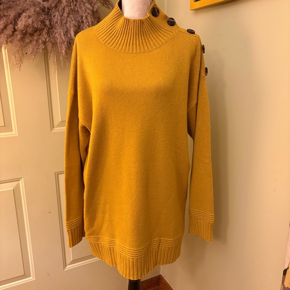 Anthropologie Sweaters - ANTHRO Mustard Button-Detail Sweater size L